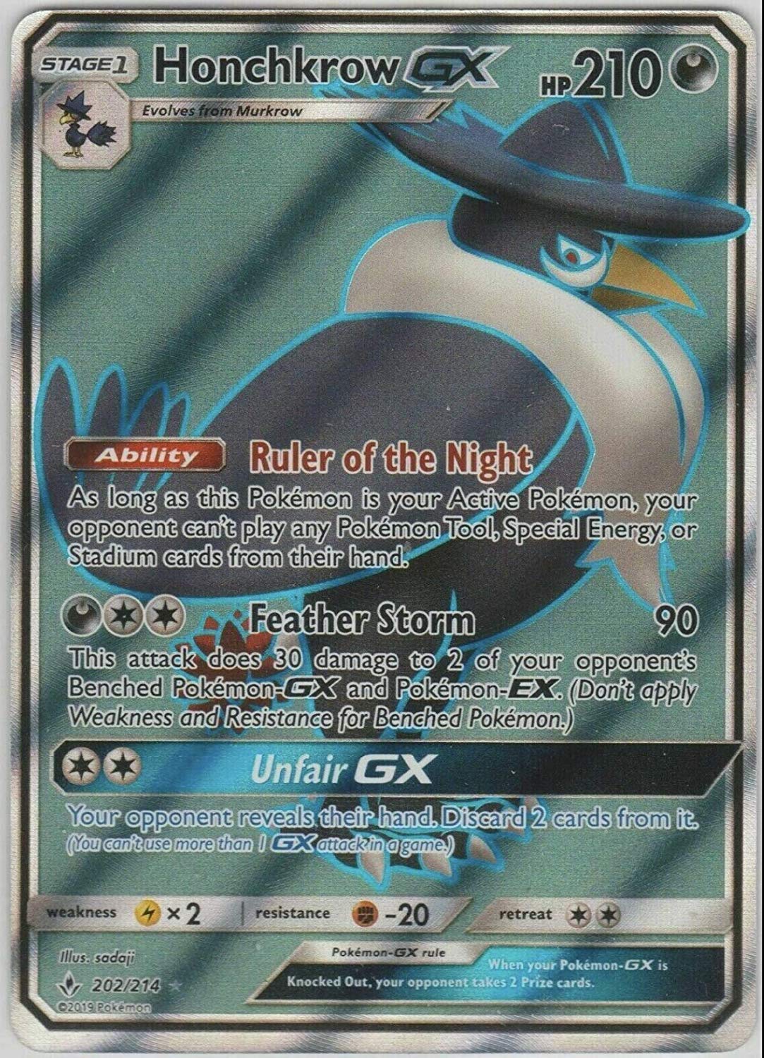 Amazon.com: Honchkrow GX 202/214 - Full Art - Unbroken Bonds - NM